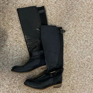 Black leather boots